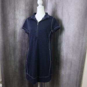 Tommy Bahama Tobago Bay Navy Short-Sleeve Zip Polo Dress